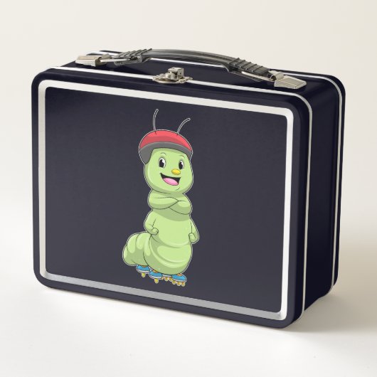 Lunch Box Caterpillar comme Patineur en ligne avec Roller sk (Devant)