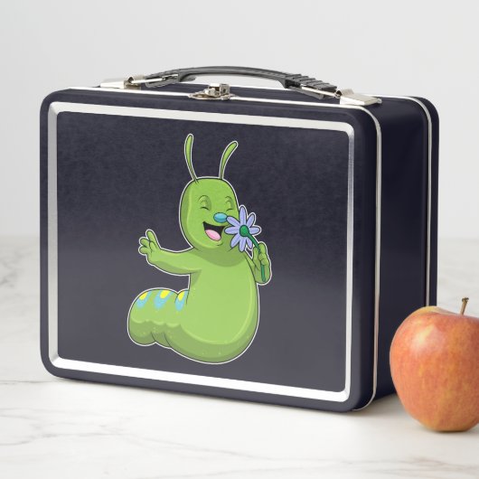 Lunch Box Caterpillar with Flower (En situation)