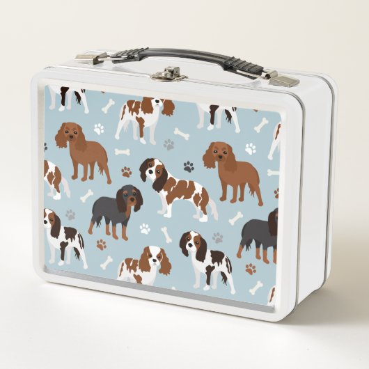 Lunch Box Cavalier King Charles Spaniel Paws and Bones (Devant)