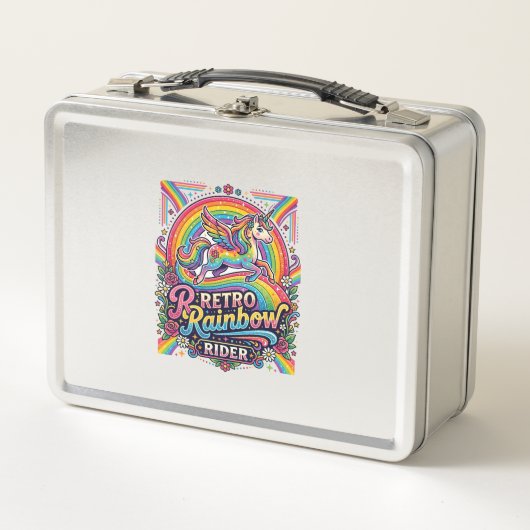Lunch Box Cavalier Licorne Arc-en-Ciel Rétro (Devant)