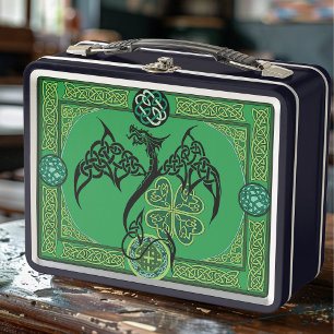 Lunch Box Celtique irlandais de dragon vert