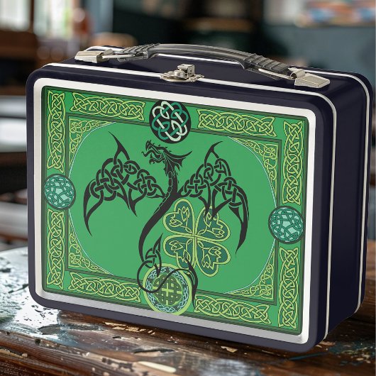 Lunch Box Celtique irlandais de dragon vert