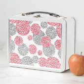 Lunch Box Cercles avec imprimé léopard gris et rouge (En situation)