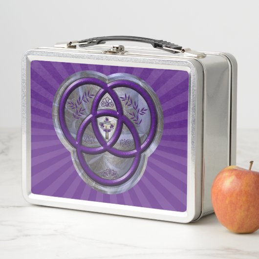 Lunch Box Cercles de la Trinité chrétienne avec croix (En situation)