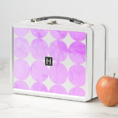 Lunch Box Cercles violets modernes | Monogramme (En situation)