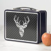 Lunch Box Cerf d'argent sur l'impression en fibre de carbone (En situation)
