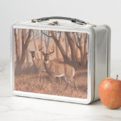 Lunch Box Cerf De Virginie Dans La Forêt Style Rétro Nature (En situation)