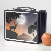 Lunch Box Cerf sous la lune orange (En situation)