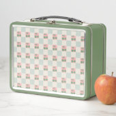 Lunch Box Cerise esthétique rose verte À damiers Motif Y2K (En situation)