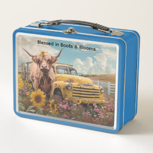 Lunch Box Chariot Vintage Sunflowers