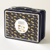 Lunch Box Chariots de construction Nom personnalisé de l'éco (Dos)