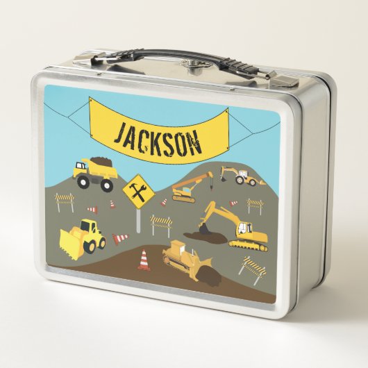 Lunch Box Chariots de construction Site Theme School (Dos)