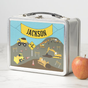 Lunch Box Chariots de construction Site Theme School