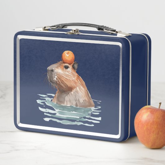 Lunch Box Charmante Cute Capybara avec Orange (En situation)
