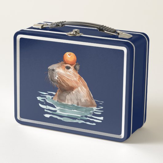 Lunch Box Charmante Cute Capybara avec Orange (Devant)