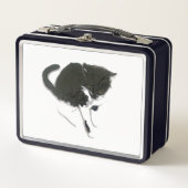 Lunch Box Chat Art Noir Blanc Kitty (Devant)