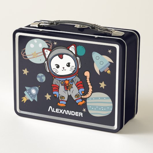 Lunch Box Chat astronaute mignon dans l'espace (Dos)
