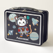 Lunch Box Chat astronaute mignon dans l'espace (Devant)