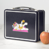 Lunch Box Chat au yoga exercice d'étirement (En situation)