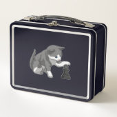 Lunch Box Chat aux échecs avec pièce d'échecs Évêque (Devant)
