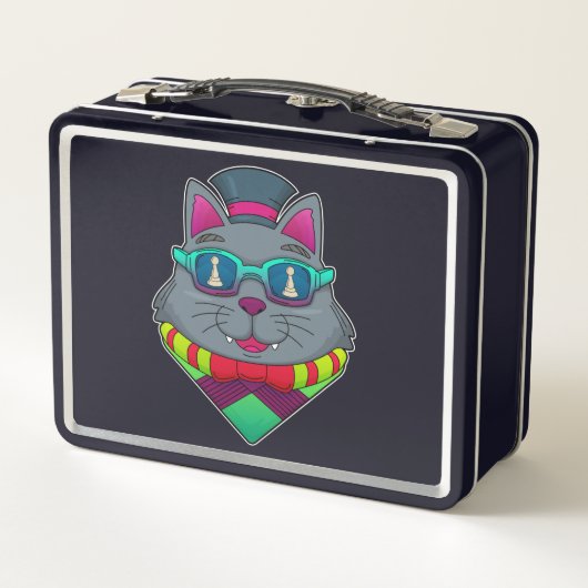 Lunch Box Chat aux échecs avec pièce d'échecs Pawn (Dos)