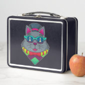 Lunch Box Chat aux échecs avec pièce d'échecs Pawn (En situation)