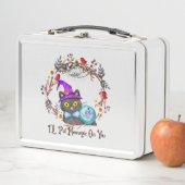 Lunch Box Chat aux sorcières mignonne et Punny (En situation)