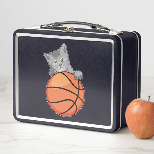 Lunch Box Chat avec basket (En situation)