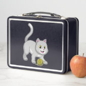 Lunch Box Chat avec bille de laine (En situation)