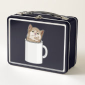 Lunch Box Chat avec tasse de café (Devant)