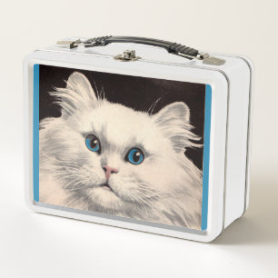Lunch Box chat blanc aux yeux bleus