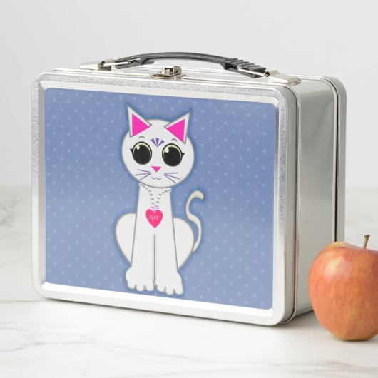 Lunch Box Chat blanc mignon (En situation)