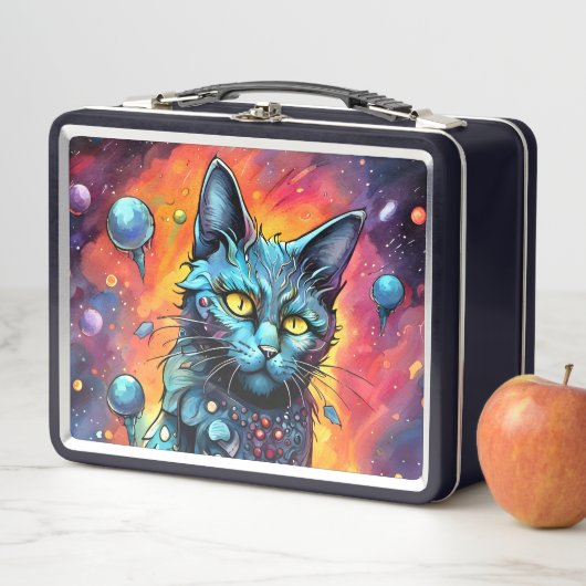 Lunch Box Chat bleu I (En situation)