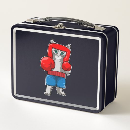 Lunch Box Chat Boxe avec gants de boxe (Devant)