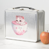 Lunch Box Chat Chibi Rose Kawaii Avec Une Mignonne Couronne (En situation)