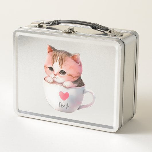 Lunch Box Chat Chibi Rose Pâté Kawaii (Devant)