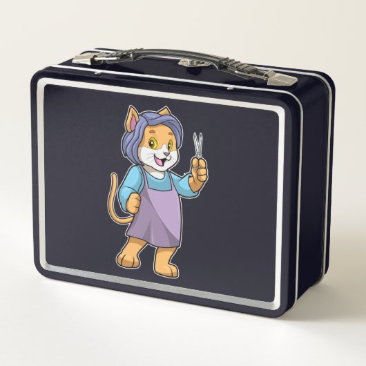 Lunch Box Chat coiffeur avec ciseaux (Dos)