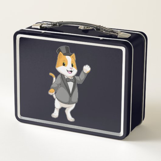 Lunch Box Chat comme marié avec ruban (Dos)