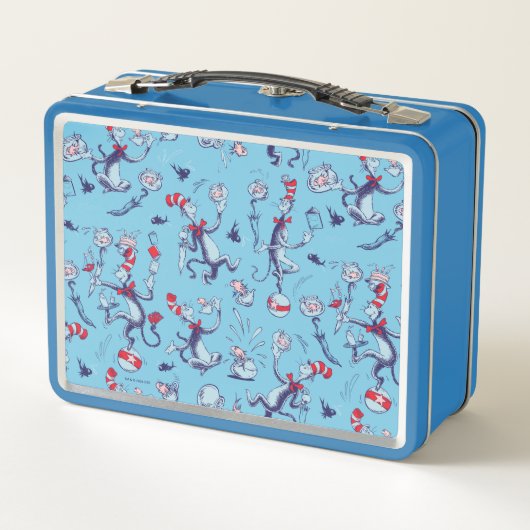 Lunch Box Chat Dans Le Casquette | Motif bleu (Dos)