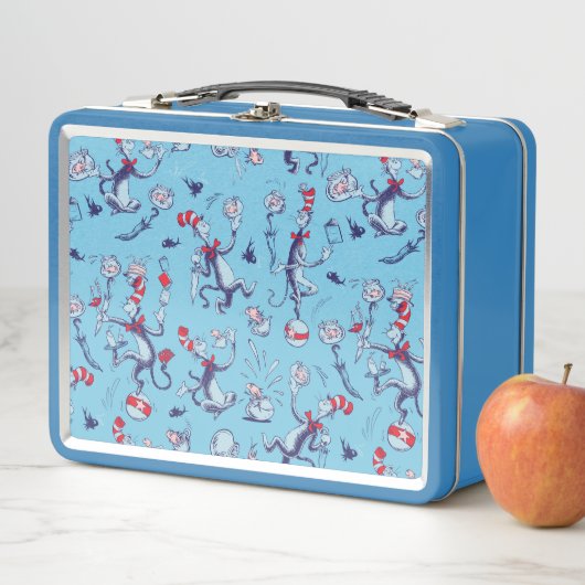 Lunch Box Chat Dans Le Casquette | Motif bleu (En situation)
