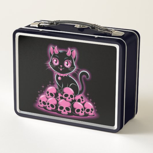 Lunch Box Chat diable rose gothique (Dos)