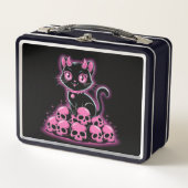 Lunch Box Chat diable rose gothique (Devant)
