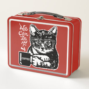 Lunch Box Chat drôle motivé par le café