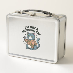 Lunch Box Chat du matin Gravure vintage T-shirt drôle de cha