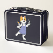 Lunch Box Chat en coiffeur avec ciseaux (Dos)