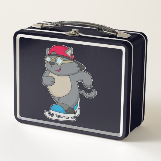 Lunch Box Chat en patinage sur glace avec patins sur glace (Devant)