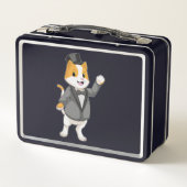 Lunch Box Chat en tenue de marié avec ruban (Dos)