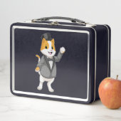 Lunch Box Chat en tenue de marié avec ruban (En situation)