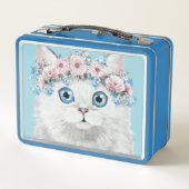 Lunch Box Chat floral blanc doux (Dos)