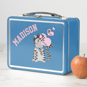 Lunch Box Chat français personnalisées boîte à lunch en méta